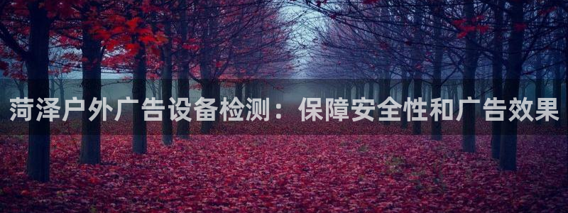杏宇平台注册地址：菏泽户外广告设备检测：保障安全性和广告效果