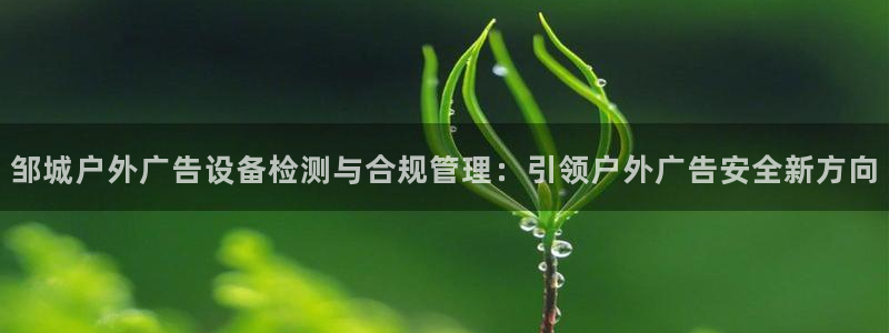 杏宇平台是什么：邹城户外广告设备检测与合规管理：引领户外广告安全新方向