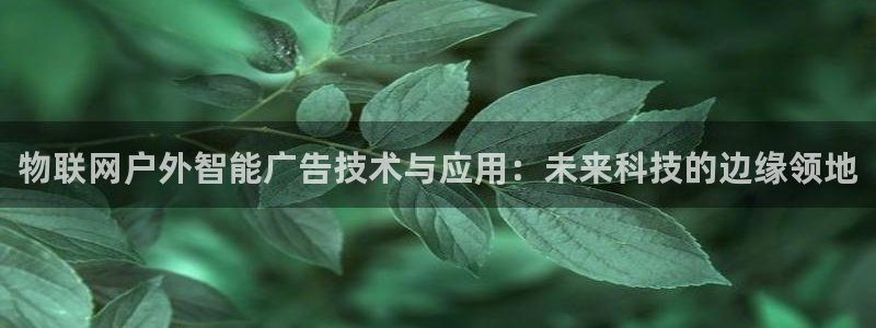 杏宇平台登陆：物联网户外智能广告技术与应用：未来科技的边缘领地