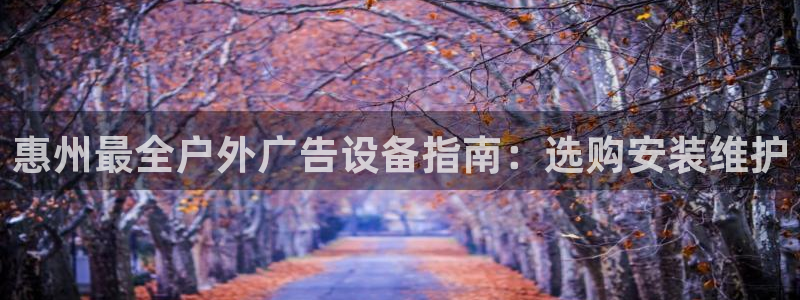 杏宇平台代理多少钱：惠州最全户外广告设备指南：选购安装维护