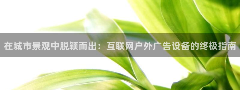 杏宇平台代理多少钱一个：在城市景观中脱颖而出：互联网户外广告设备的终极指南