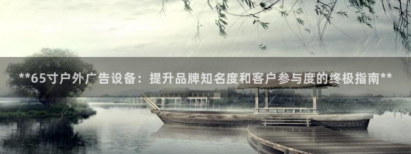 杏宇平台代理：**65寸户外广告设备：提升品牌知名度和客户参与度的终极指南**