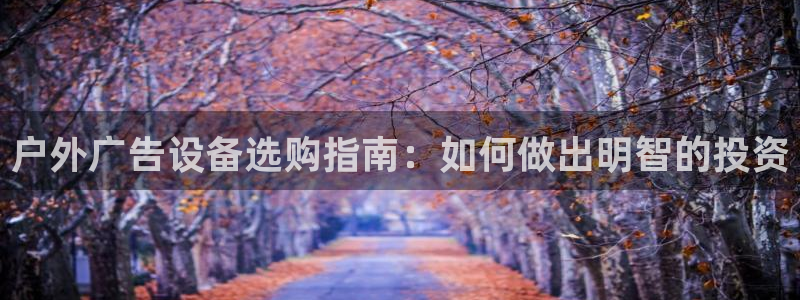 杏宇平台代理怎么样：户外广告设备选购指南：如何做出明智的投资