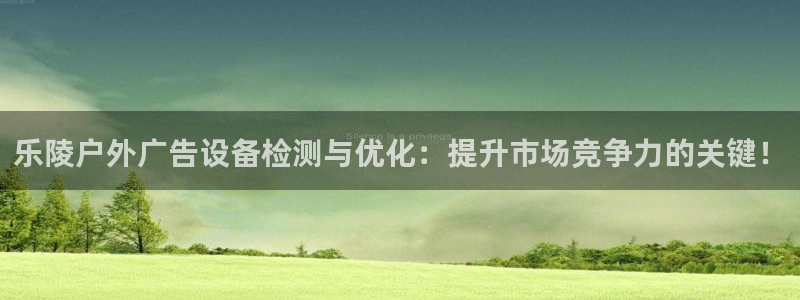 杏宇平台怎么样：乐陵户外广告设备检测与优化：提升市场竞争力的关键！
