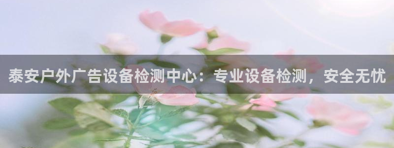 杏宇官方平台官网下载：泰安户外广告设备检测中心：专业设备检测，安全无忧